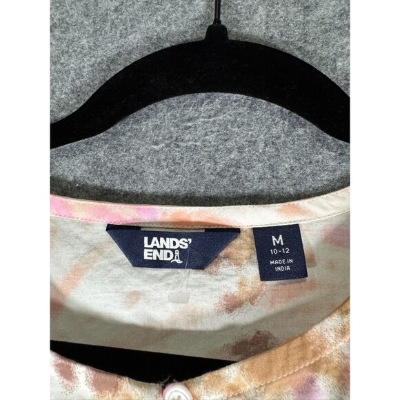 Lands'end Top Women Medium Long Sleeve Mature‎ Embroidered Tunic Artsy eclectic - Picture 2 of 7